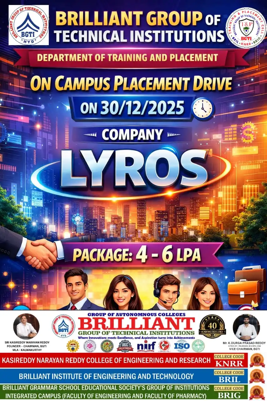 LYROS - 30-12-2025 – BRIL Campus Drive 2025-26